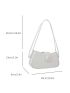 Minimalist Baguette Bag Medium Snap Button White