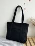 Minimalist Shopper Bag Medium Black Corduroy