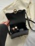 Mini Novelty Bag Fashionable Quilted Metal Lock Top Handle Flap PU