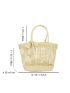 Twilly Scarf Decor Straw Bag Vacation Hollow Out Design