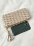 Minimalist Straw Bag Long Wallet Tassel Decor