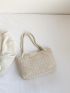 Colorblock Straw Bag Double Handle Vacation
