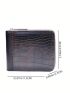 Crocodile Embossed Small Wallet Bifold Zipper