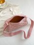 Quilted Square Bag Medium Zipper Pink
