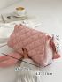 Quilted Square Bag Medium Zipper Pink