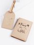 Letter Print Passport Case With Luggage Tag