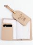 Letter Print Passport Case With Luggage Tag