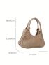 Small Hobo Bag Studded Decor Double Handle For Daily