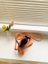 Mini Square Bag Funky Metallic Heart Embossed Double Handle PU