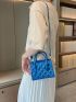 Mini Square Bag Geometric Pattern Double Handle For Daily