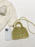 Small Dome Bag Double Handle Embossed Design