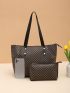 Classic Pattern Tote Bag, Women's Large Capacity Handbag