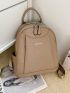 Small Textured Classic Backpack Minimalist