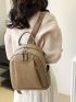 Small Textured Classic Backpack Minimalist