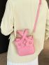 Mini Square Bag Double Handle Flower Decor