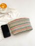 Small Straw Bag Stripe Pattern For Vacation