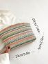 Small Straw Bag Stripe Pattern For Vacation