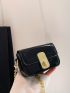 Mini Square Bag Twist Lock Solid Color Chain Strap