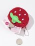 Women Coin Purse Cartoon Cute Zipper Plush Three-dimensional Coin Purse Pouch Purse Earphone Bag Wallet