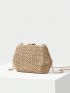 PREMIUM STRAW CLUTCH CHAIN BAG