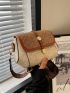 Colorblock Novelty Bag Small Flap Contrast Binding