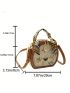 Mini Letter Graphic Novelty Bag Twilly Scarf Decor