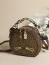 Mini Letter Graphic Novelty Bag Twilly Scarf Decor