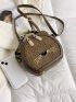 Mini Letter Graphic Novelty Bag Twilly Scarf Decor