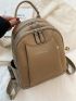 Small Textured Classic Backpack Minimalist