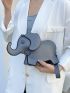 Mini Novelty Bag Elephant Design Contrast Binding PU