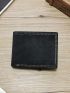 Letter Embossed Small Wallet Stitch Detail