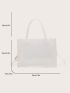 PU Square Bag Mini White No-closure