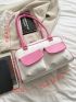 Two Tone Square Bag Pocket Front Contrast Binding