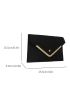 Crocodile Embossed Envelope Bag Metal Decor