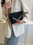 Crocodile Embossed Envelope Bag Metal Decor