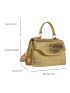 Mini Crocodile Embossed Square Bag Gold Funky