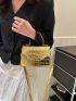 Mini Crocodile Embossed Square Bag Gold Funky