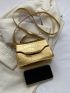 Mini Crocodile Embossed Square Bag Gold Funky