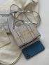 Mini Square Bag Metallic Pattern Double Handle