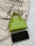 Mini Dome Bag Litchi Embossed Letter Graphic