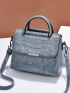 Crocodile Pattern Pu Handbag Ladies Luxury Designer Crossbody Shoulder Bag