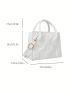 Mini Square Bag Geometric Embossed White