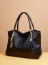 Large Shoulder Tote Bag Black With Bag Charm