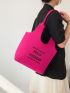 Neon Pink Hobo Bag Letter Graphic
