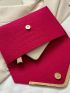 Medium Envelope Bag Crocodile Embossed Metal Decor