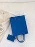 Medium Square Bag Solid Color Double Handle With Coin Purse