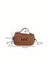 Mini Square Bag Top Handle Chain Strap Solid Color