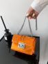 Mini Square Bag Metallic Pattern Chain Strap
