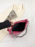 Medium Hobo Bag Studded Decor Pink