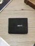 Letter Graphic Small Wallet Bifold Black Vintage